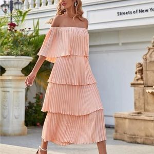 Pink off the shoulder dress